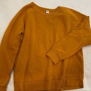 Orange yellow crew neck sweatshirt